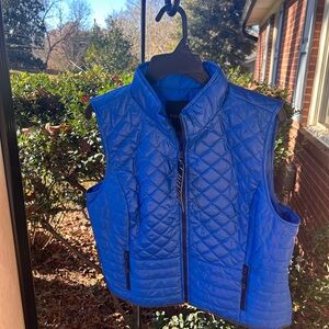 Talbots Quilted Vest in Bright Blue
